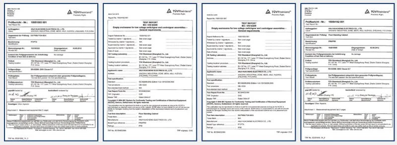 Wall Mounted Cabinets Certificate